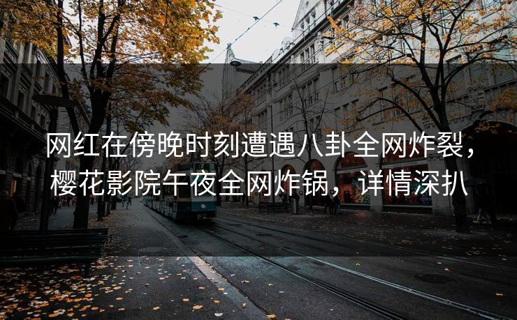 网红在傍晚时刻遭遇八卦全网炸裂，樱花影院午夜全网炸锅，详情深扒