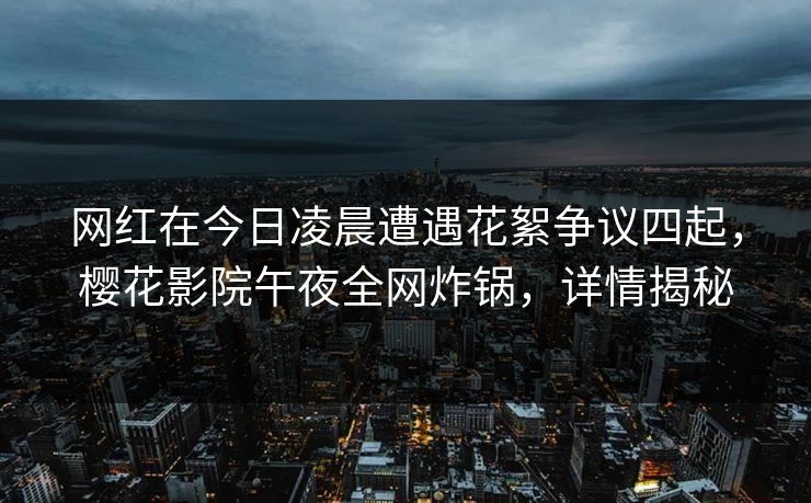 网红在今日凌晨遭遇花絮争议四起，樱花影院午夜全网炸锅，详情揭秘